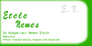 etele nemes business card